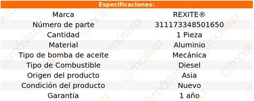 1-bomba Aceite Mitsubishi L300 4 Cil 2.5l 86/93 Rexite Foto 2