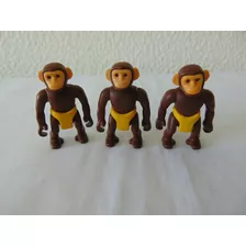 Lote C/ 3 Bonecos Antigos Macacos - Circus Playmobil Geobra