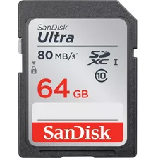 Cartão Memória Sdxc Sdhc Sandisk 64gb Ultra Classe 10