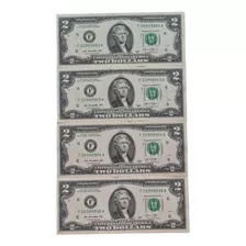 Billetes Mundiales: Estados Unidos 4 Billetes 2 Dolares 2013