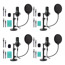 Paquete De 4 Micrófonos Xlr Universales Para Podcast De Movo