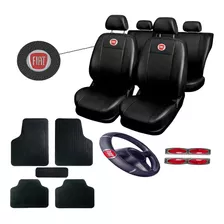 Kit Capas Couro Tapetes Volante Fiat Palio 2010 2 Portas