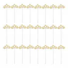 Enfeites De Bolo Crown Pearl, 24 Unidades Para Celebração De