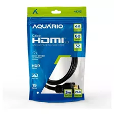 Cabo Hdmi De Alto Desempenho De Audio E Video 2.0 4k 3 Metro