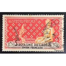 Laos, Sello Aéreo Sc C10 11,50d Buda Año 1953 Usado L18718