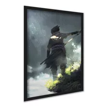 Quadro Decorativo Sasuke Uchiha Naruto Personagem A3 30x42cm