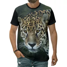 Camiseta Onça Animal Selvagem Selva Natureza Camisa Arte