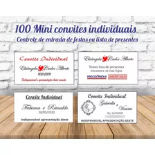 100 Mini Convites Individuais Ou Lista De Presentes