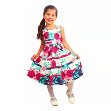 Vestido Infantil Em Neoprene Estampado