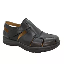 Sandalia Franciscana Hombre 100% Cuero Vacuno C/velcro