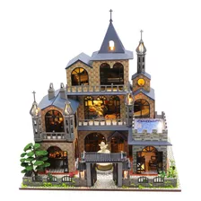 Kit Miniatura Casita Muñecas Castillo Hecho A Mano Led Caja