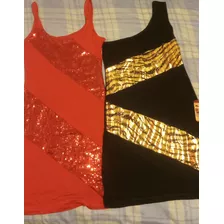 Vestidos Musculosas Lentejuelas Flecos T.m Nuevos Caba