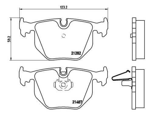 Set-4 Balatas Traseras Bmw 330ci 3.0l L6 01/06 Brembo Foto 2