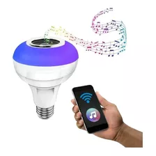 Lampada Led Inteligente Bluetooth Muda Cor Toca Música Usb