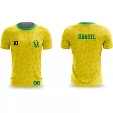 Camiseta Camisa Seleção Brasil Copa Do Mundo Onça 4