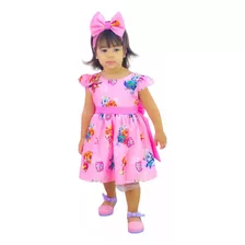 Vestido Patrulha Canina - Sky Tule Lili + Faixinha De Cabelo