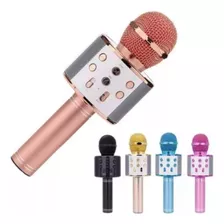 Microfone Karaoke Bluetooth Sem Fio Youtuber Muda Voz Festas Cor Rose