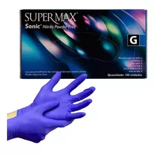 Luva Nitrílica Azul Sonic G Sem Pó Caixa 100un Supermax
