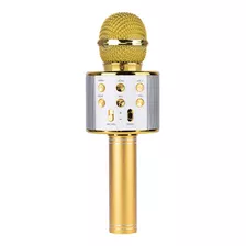 Micrófono Inalámbrico De Karaoke Con Bocina Bluetooth Oro Color Dorado