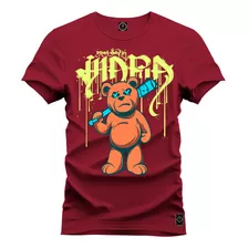 Camiseta Estampada Algodão Urso Vider