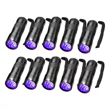 Kit 100 Lanterna De Luz Negra Led Potente Ultravioleta Uv