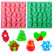 Moldes De Silicona Dulces Gomosos De Navidad, 2 Paquete...