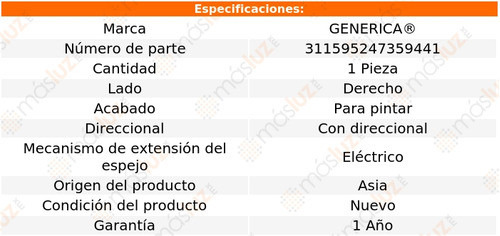 1- Espejo Derecho Elect P/pintar Creta 2017 Genrica Foto 2