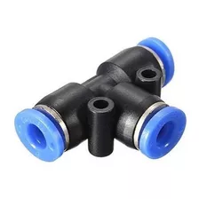 Conector Tee 8mm, Neumatico Bloqueo Antideslizante 3 Vias