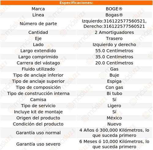 (2) Amortiguadores Gas Traseros Pontiac Phoenix 80/84 Bogas Foto 2