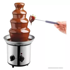 Fonte Cascata De Chocolate Grande 4 Torres Fondue Elétrica Cor Inox 110v