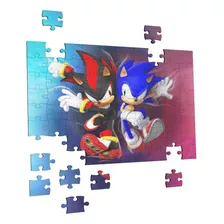 Quebra Cabeça Infantil Sonic E Shadow 90 Peças Brinquedo