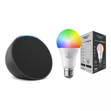Echo Pop Color Charcoal+ Foco Inteligente Certificado Alexa 