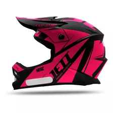 Capacete Moto Trilha Jett Evolution Infantil Criança Neon