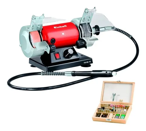 Minitorno Y Amoladora De Banco Einhell Th-xg 75 + 100 Accesorios Dgm 60 120 W