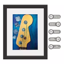 Quadro Fender Baixo Música 56x46cm Vidro + Paspatur U1440