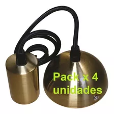 Lampara Portalampara Colgante E27 Metal Bronce Vintage Pack 