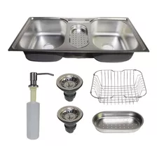 Cuba Para Cozinha Inox Gourmet Tripla Com Escorredor