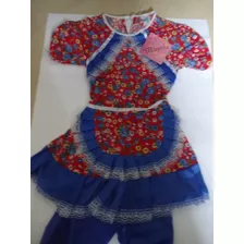 Vestido Caipira Infantil Festa Junina 3 A 6 Anos Novo!