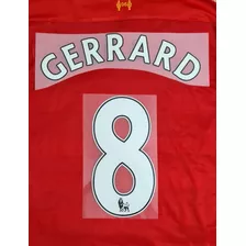Nome + Número Gerrard 8 Fonte Barclays Para Camisa Liverpool