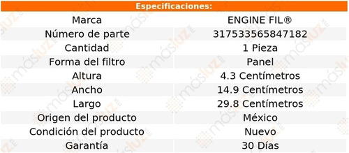 1- Filtro De Aire Suzuki Sx4 2.0l 4 Cil 2010/2014 Engine Fil Foto 2