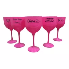 15 Taças Gin Rosa Pink Personalizadas 2 Lados Nome Frase
