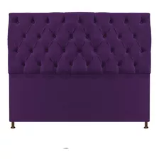 Cabeceira Sofia 140 Cm Casal Suede Roxo - Adj Decor