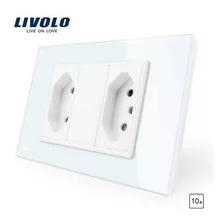 5 X Tomada Livolo 2 Entradas 10a - Vidro - Envio Imediato!!!