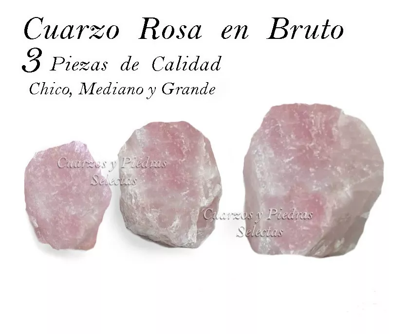 Cuarzo Rosa En Bruto 3 Tamaños / Cuarzos 100% Naturales 