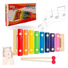 Xilofone Infantil Madeira 8 Notas Musical Promo Envio Rápido