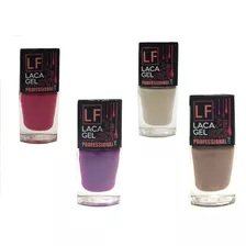 Kit 4 Esmaltes Color Laca Gel Lf Manos Uñas Semipermanente