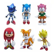Conjunto De 6 Peças De Bonecos De Ação Do Sonic The Hedgehog