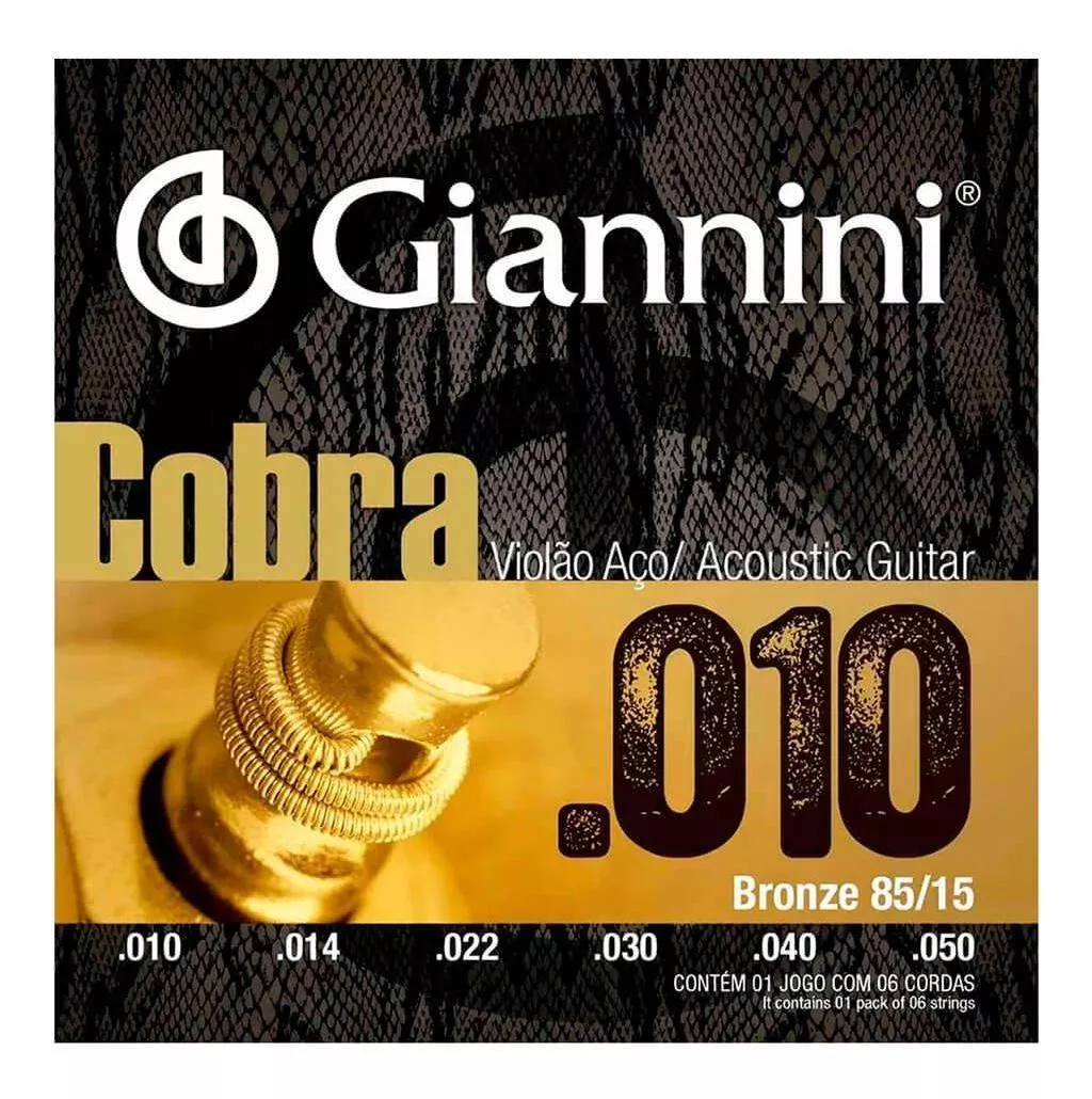 Encordoamento Giannini Geefle .010/.050 Bronze P/ Violão Aço