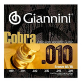 Encordoamento Giannini Geefle .010/.050 Bronze P/ ViolÃ£o AÃ§o