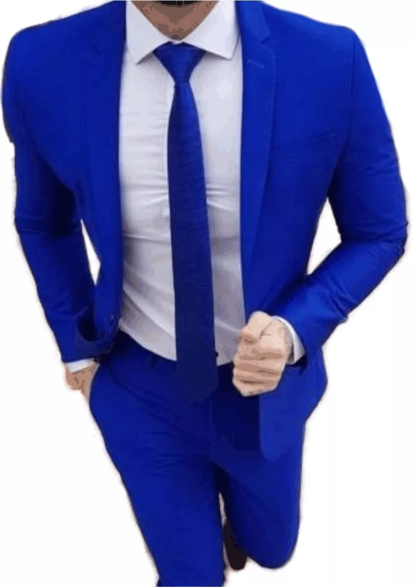 Terno Slim Masculino Azul Royal - Paleto+calça+barato!!